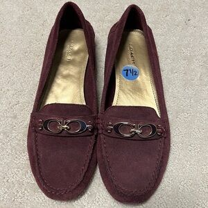 Coach suede slippers, maroon color great condition worn a few times